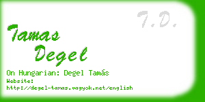 tamas degel business card
